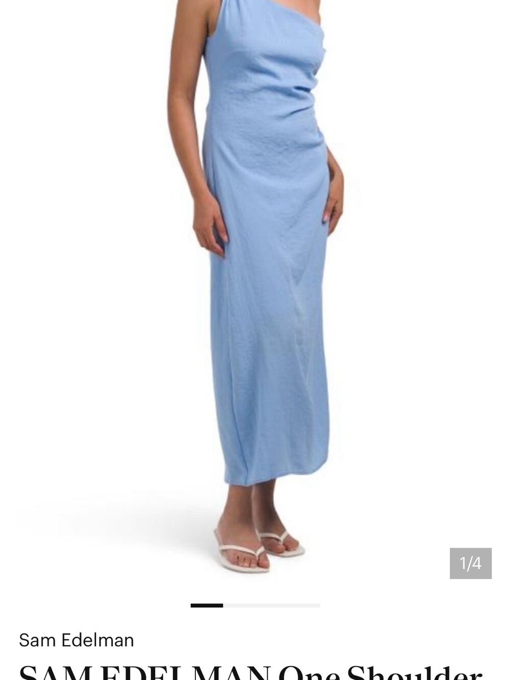 Sam Edelman Sky Blue One-Shoulder Maxi Skirt